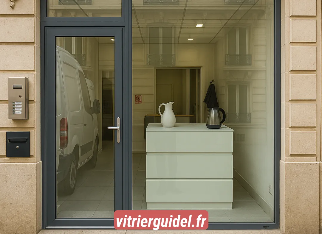 Façade vitrine de magasin en aluminium sur mesure à Guidel